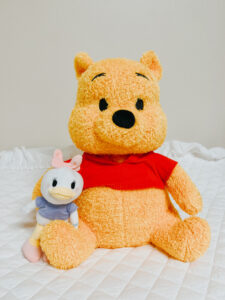 Winnie the Pooh plush and Daisy Duck nuimos.